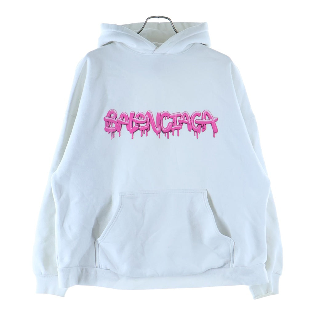 BALENCIAGA(バレンシアガ) 22SS スライムペイントロゴ フーディー プルオーバー スウェットパーカー ホワイト 875003 TLVF2