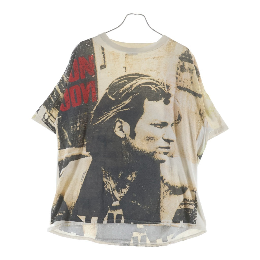 VINTAGE(ヴィンテージ) 90S BON JOVI 1993 OVP BROCKUM ボンジョビ 総柄プリント クルーネック 半袖Tシャツ カットソー ホワイト