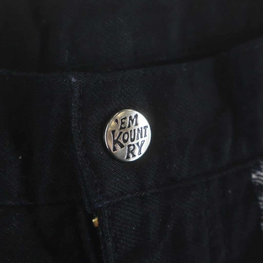 KAPITAL(キャピタル) 25AW 12oz 矢絣ジャガードデニム ポートバギーパンツ ブラック K2510LP117