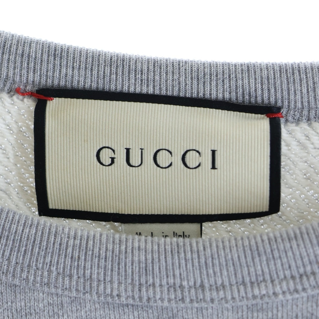 GUCCI(グッチ) 18SS Panther Sweatshirts パンサープリント クルーネック 長袖スウェット トレーナー グレー 475532 X3N62