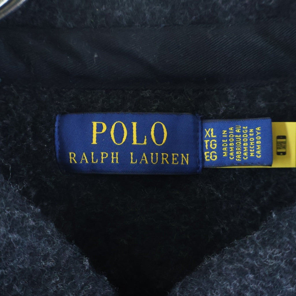 POLO RALPH LAUREN(ポロラルフローレン) WOOL CPO SHIRTS ウール混 ボタンダウン 長袖シャツジャケット ブラック
