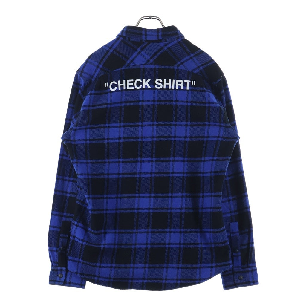 OFF-WHITE(オフホワイト) 18AW QUOTE FLANNEL SHIRT クオート チェック柄 フランネル 長袖シャツ ロングスリーブ ブルー/ブラック OMGA060E18A27010