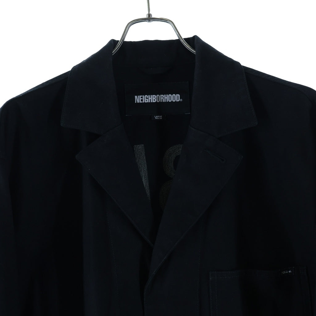 NEIGHBORHOOD(ネイバーフッド) 26SS MECHANIC COAT 背面ロゴ メカニック ロングコート ブラック 261SPNH-JKM04