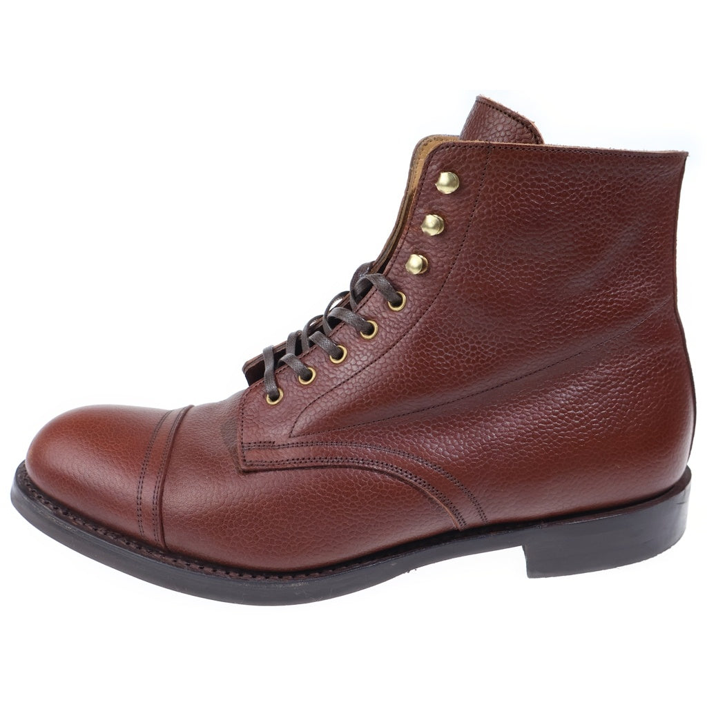 RRL(ダブルアールエル) ハンドバーニッシュド ペブルド レースアップ ハイカットブーツ ブラウン