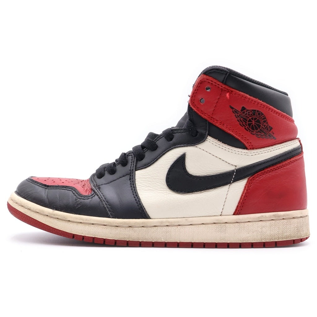 NIKE(ナイキ) AIR JORDAN 1 RETRO HIGH OG BRED TOE エアジョーダン1 ブレッドトゥ ハイカットスニーカー レッド/ブラック US8/26cm 555088-610