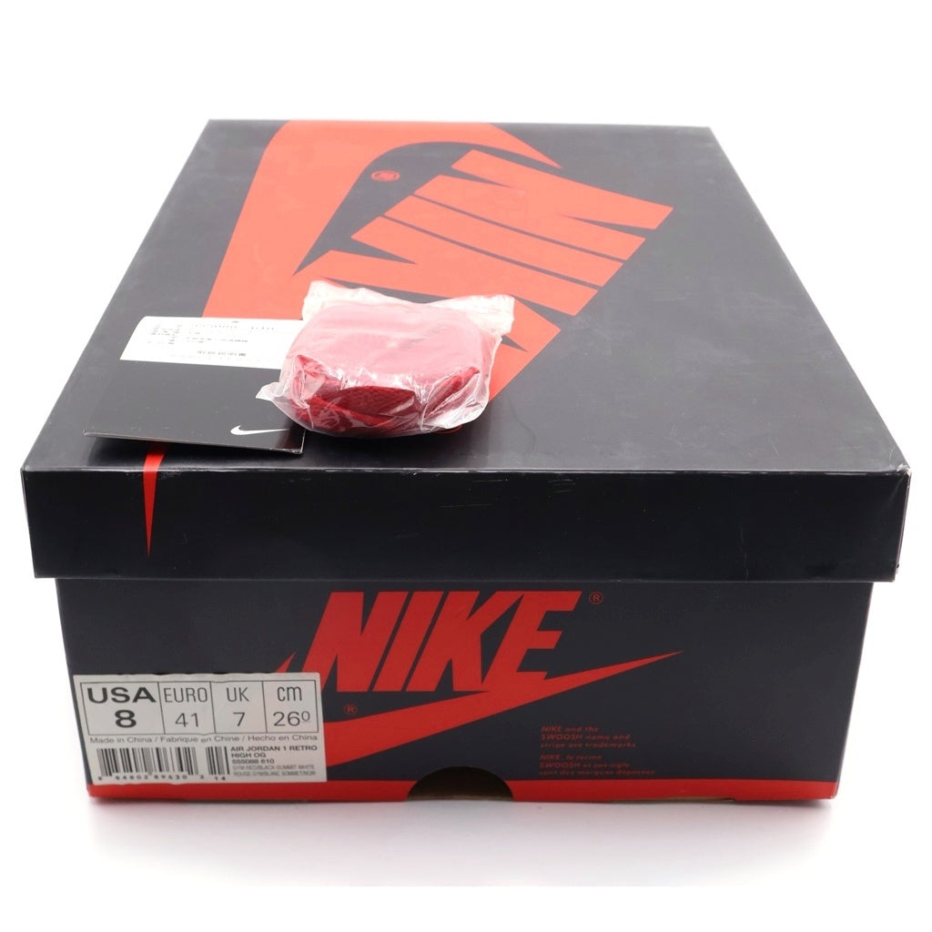NIKE(ナイキ) AIR JORDAN 1 RETRO HIGH OG BRED TOE エアジョーダン1 ブレッドトゥ ハイカットスニーカー レッド/ブラック US8/26cm 555088-610