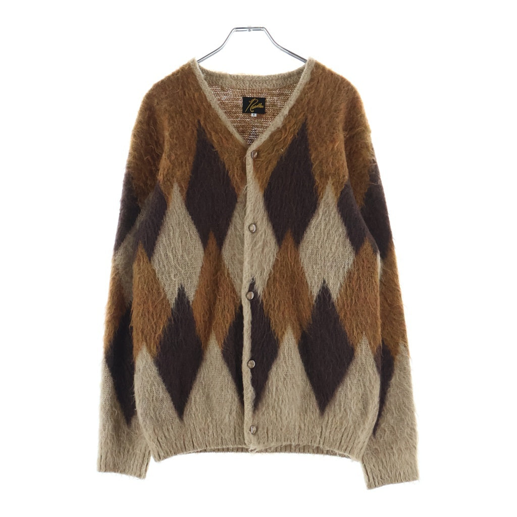 Needles(ニードルス) MOHAIR CARDIGAN アーガイル柄 モヘアニットカーディガン ブラウン DI215