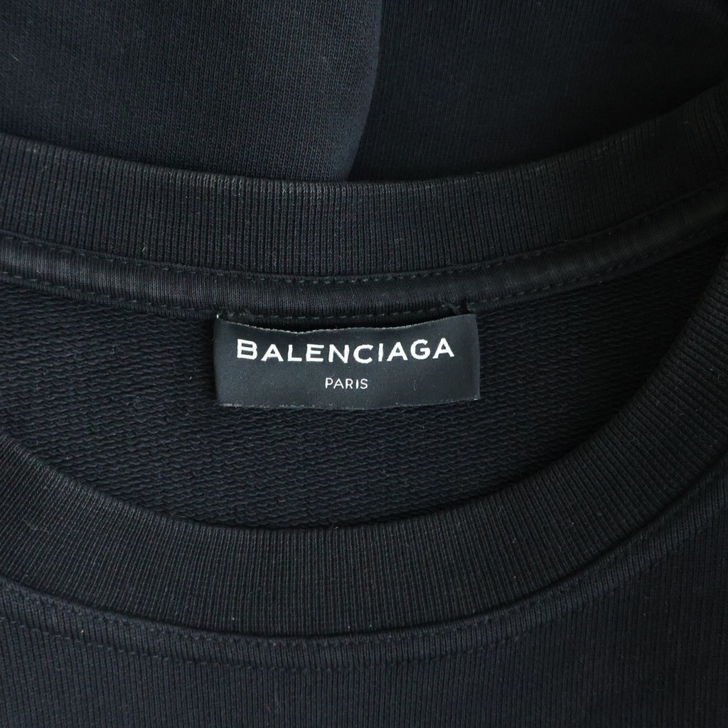 BALENCIAGA(バレンシアガ) 17AW OVERSIZED HOMME CITY オーバサイズ HOMME刺繍 スウェット トレーナー ブラック 485994 TWK22