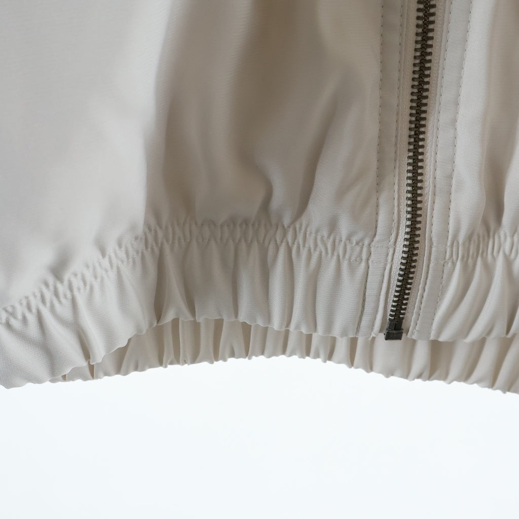 NIKE(ナイキ) Solo Swoosh Satin Bomber Jacket ロゴ刺繍 ジップアップ ボンバージャケット ホワイト DN1266-030