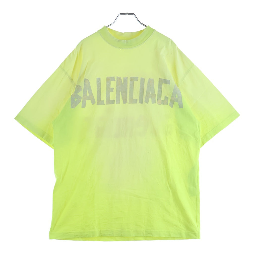 BALENCIAGA(バレンシアガ) 23SS Tape Type-Tshirt フロントロゴ 半袖Tシャツ イエロー 739784 TOVA9