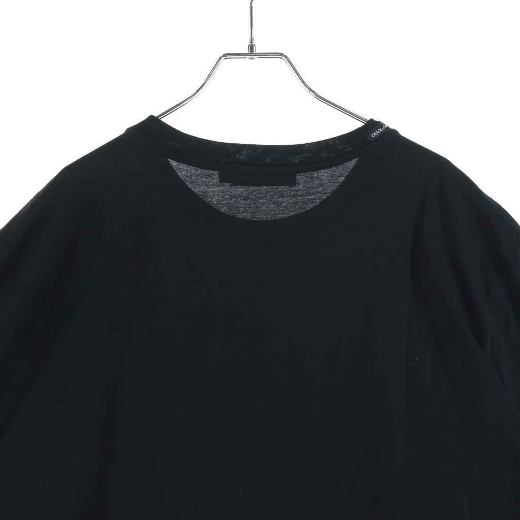 DOLCE & GABBANA(ドルチェアンドガッバーナ) フロントロゴ刺繍 半袖Tシャツ カットソー ブラック G7NUB A