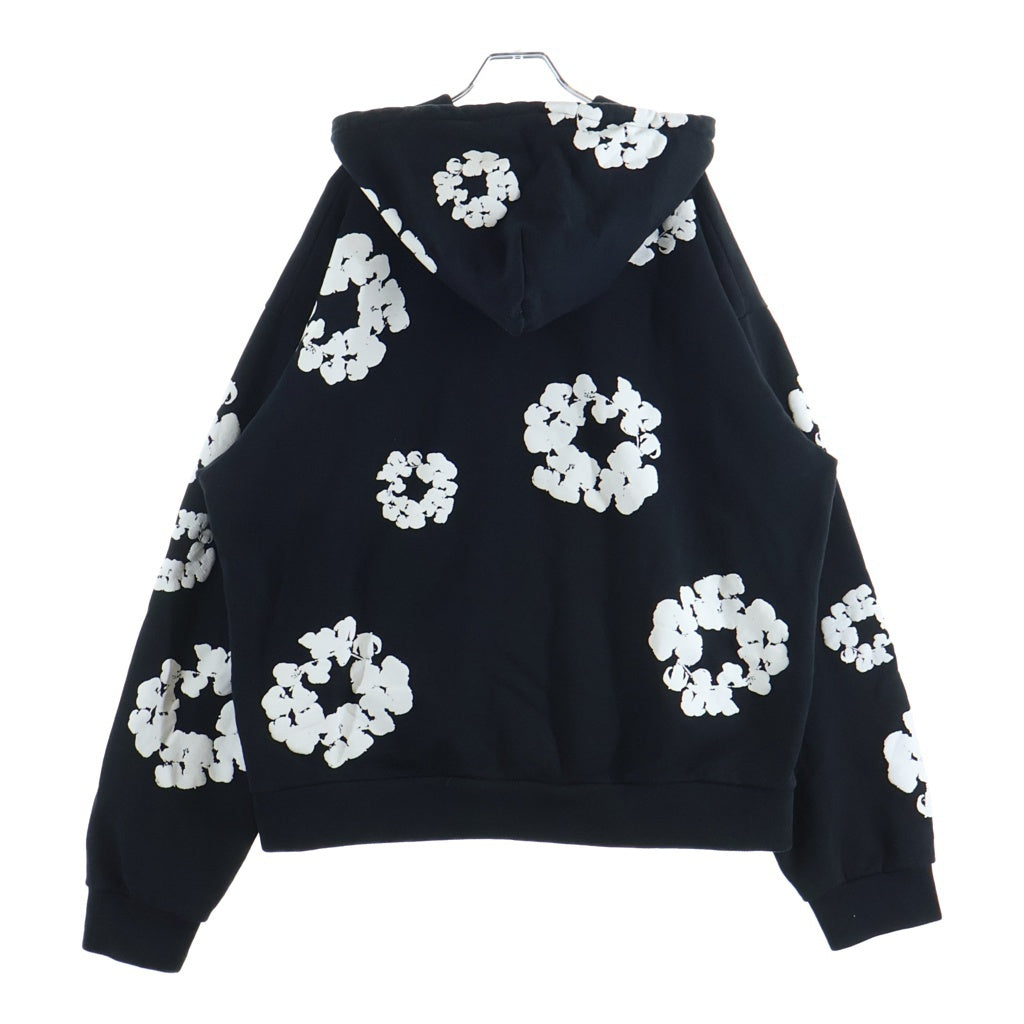 DENIM TEARS(デニムティアーズ) Cotton Wreath Zip Hoodie ジップアップ フラワー フーディー パーカー ブラック
