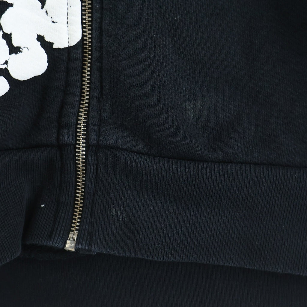 DENIM TEARS(デニムティアーズ) Cotton Wreath Zip Hoodie ジップアップ フラワー フーディー パーカー ブラック