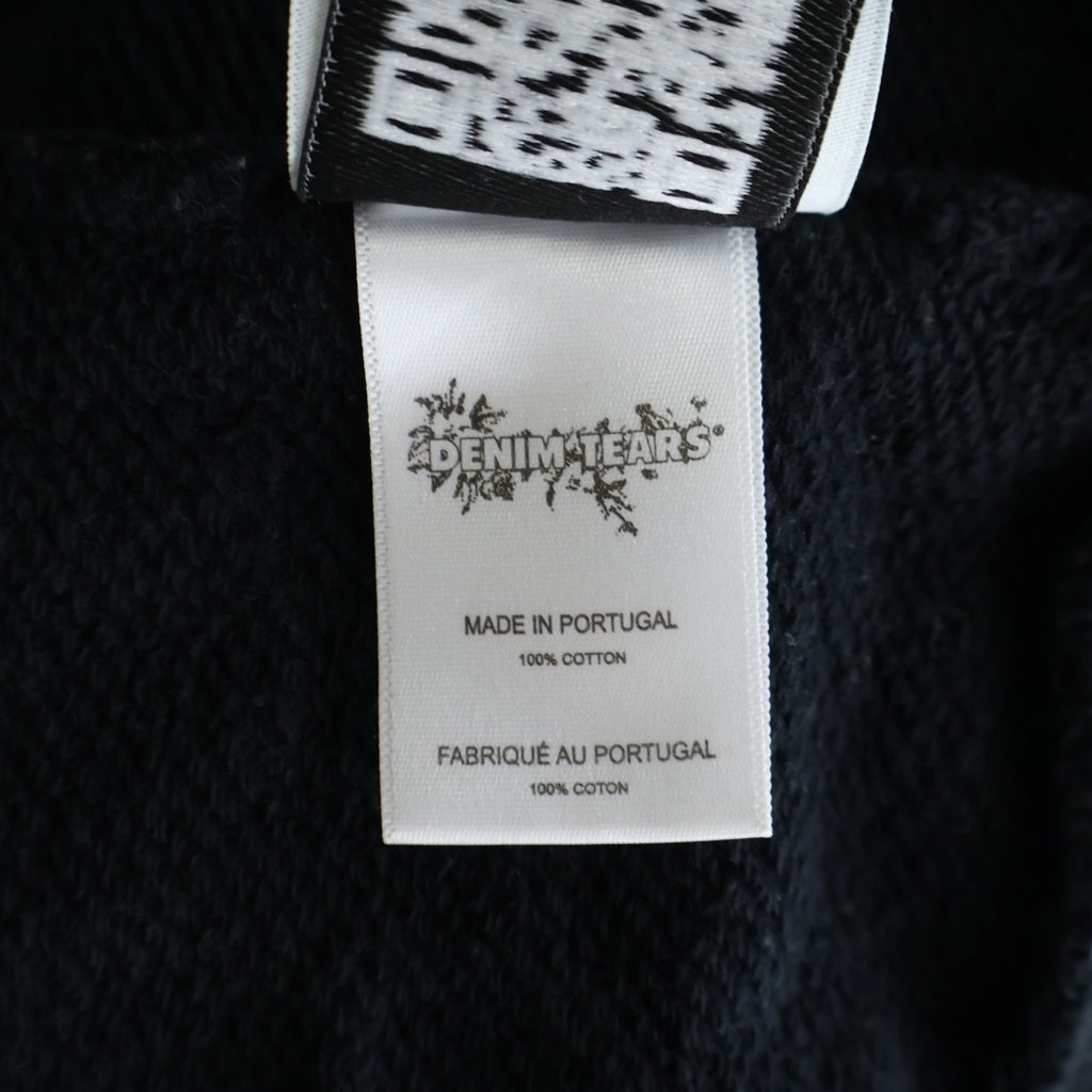 DENIM TEARS(デニムティアーズ) Cotton Wreath Zip Hoodie ジップアップ フラワー フーディー パーカー ブラック