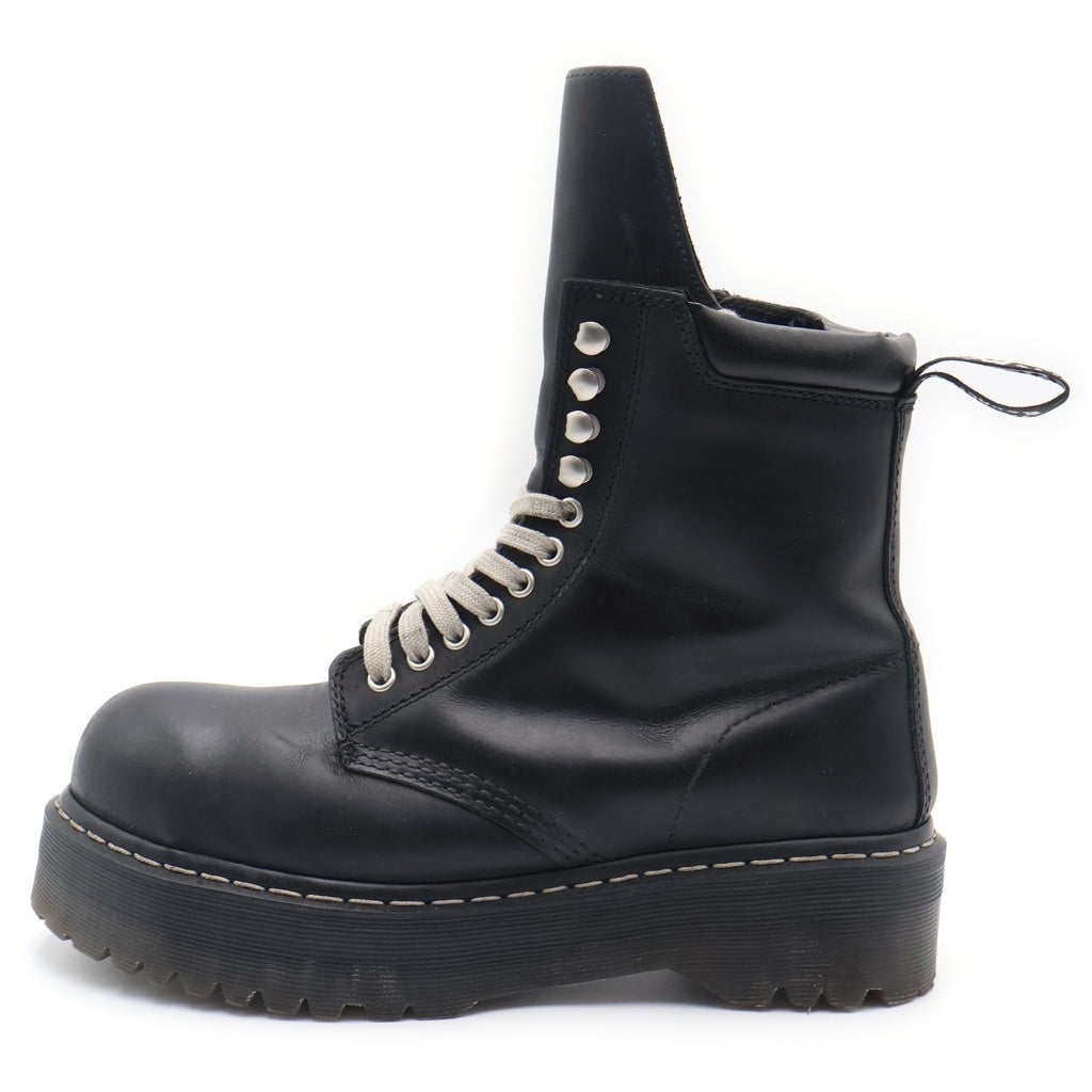 Rick Owens(リックオウエンス) × Quad Sole Steel Toe Boot ドクターマーチン レザー レースアップ ハイカットブーツ シューズ ブラック 41819001