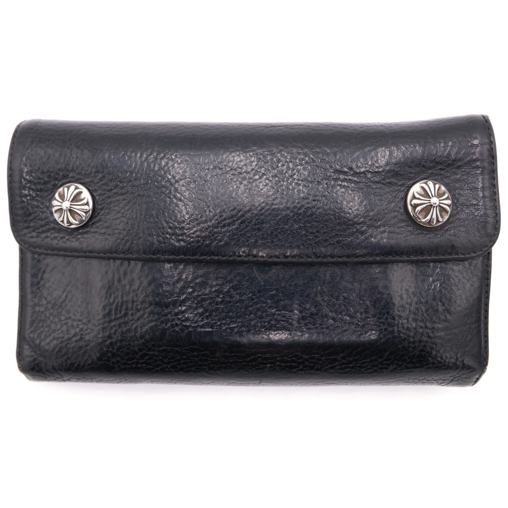 CHROME HEARTS(クロムハーツ) WAVE ウェーブ レザーウォレット 財布 ブラックBCA375
