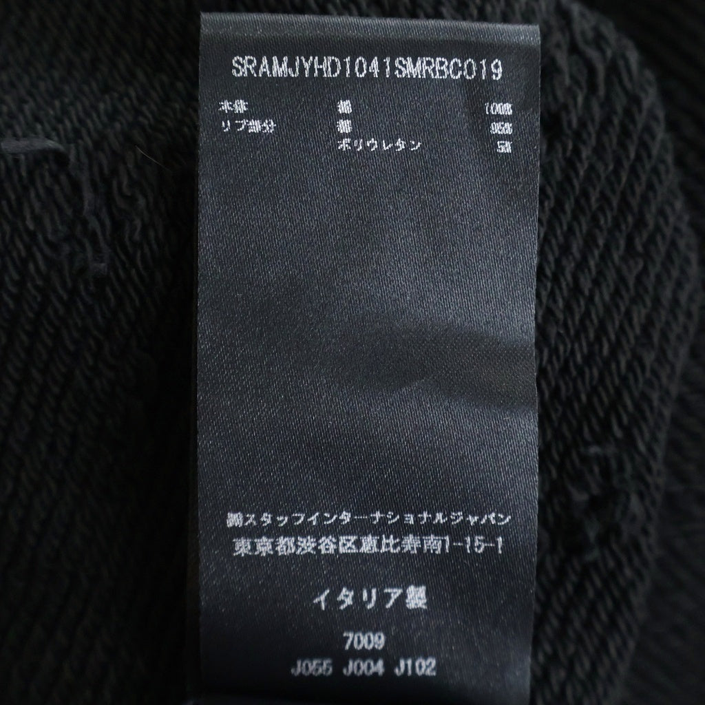 AMIRI(アミリ) 24AW MA SHOTGUN EMBROIDERED HOODIE ショットガン加工 ロゴ刺繍 プルオーバーパーカー ブラック AMJYHD1041