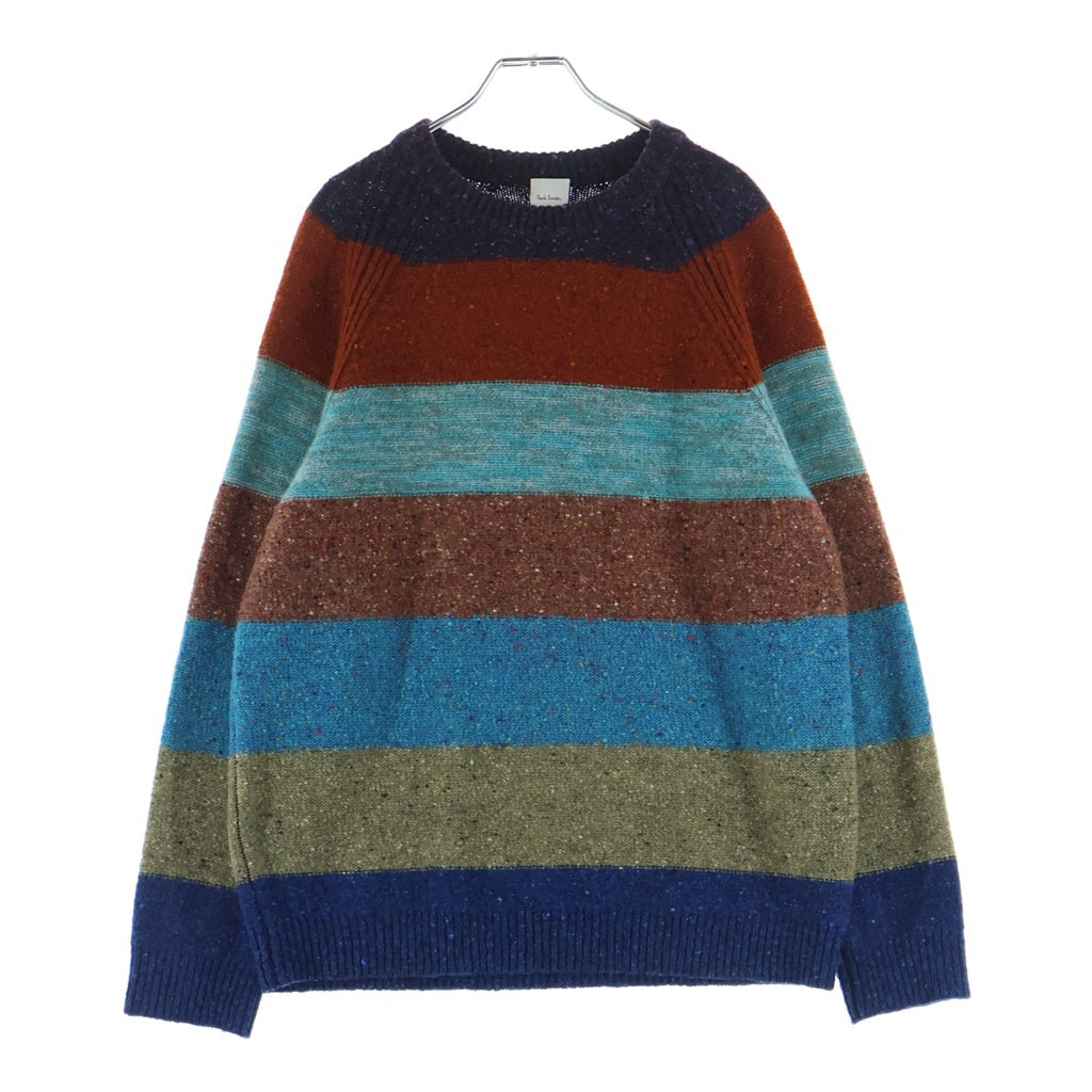 Paul Smith ポールスミス Knit Sweater ボーダー柄 クルーネック ウール 長袖ニット セーター マルチカラー PF-NR-71283 Paul Smith(ポールスミス) Knit Sweater ボーダー柄 クルーネック
