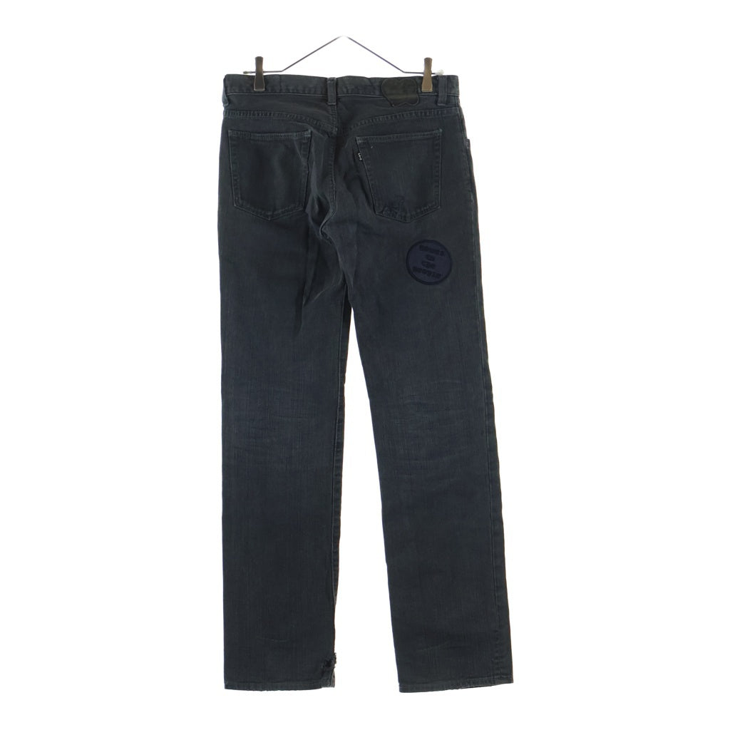 NUMBER (N)INE(ナンバーナイン) 04AW GIVE期 Boot Cut Patchwork Denim ワッペン ジップフライ デニムパンツ インディゴブラック