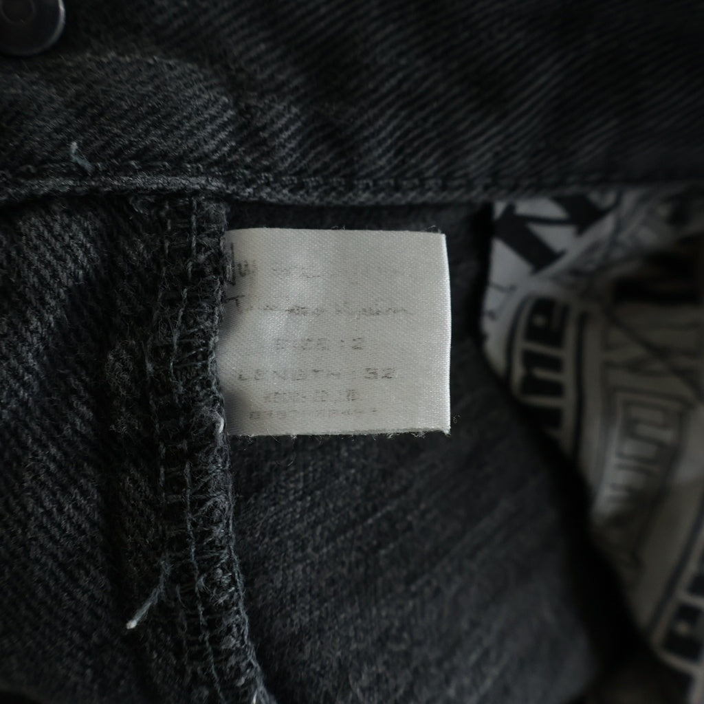 NUMBER (N)INE(ナンバーナイン) 04AW GIVE期 Boot Cut Patchwork Denim ワッペン ジップフライ デニムパンツ インディゴブラック