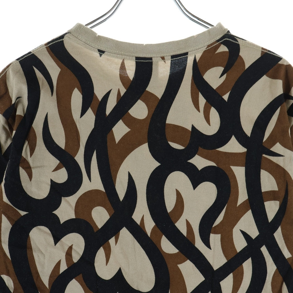 NUMBER (N)INE(ナンバーナイン) 04AW GIVE期 ハートトライバル カモフラ 半袖Tシャツ カットソー ブラウン/ブラック