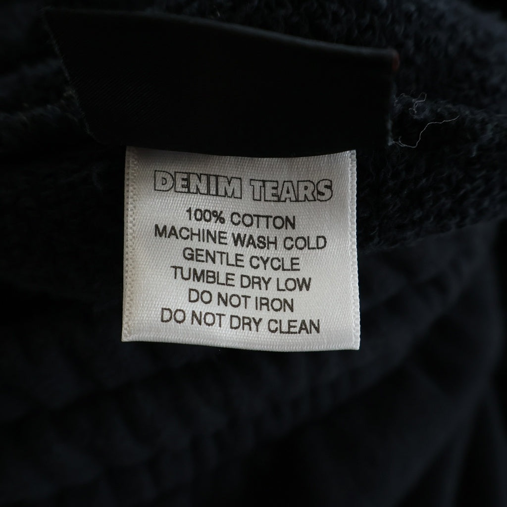 DENIM TEARS(デニムティアーズ) UNIVERSITY SWEATPANTS フラワーロゴ スウェットパンツ コットン ブラック