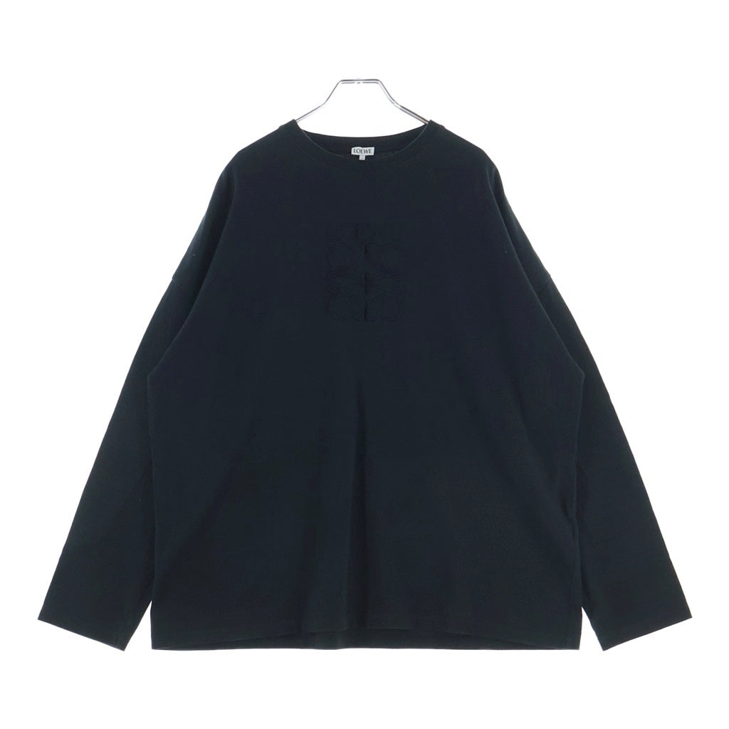 LOEWE(ロエベ) アナグラムエンブロイダリー クルーネック 長袖Tシャツ カットソー ブラック H526Y22XAX