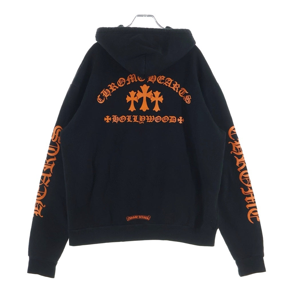 CHROME HEARTS(クロムハーツ) KING TACO 3 CEMETERY HD PLVR キングタコ 3セメタリー プリントロゴ スウェットプルオーバーパーカー ブラック/オレンジ