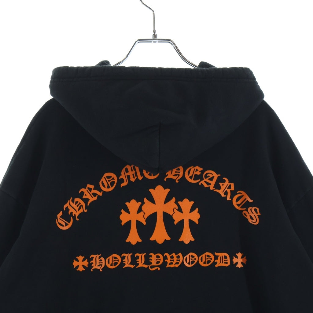 CHROME HEARTS(クロムハーツ) KING TACO 3 CEMETERY HD PLVR キングタコ 3セメタリー プリントロゴ スウェットプルオーバーパーカー ブラック/オレンジ