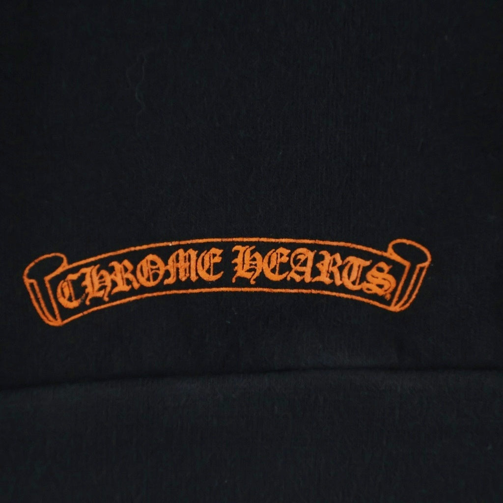 CHROME HEARTS(クロムハーツ) KING TACO 3 CEMETERY HD PLVR キングタコ 3セメタリー プリントロゴ スウェットプルオーバーパーカー ブラック/オレンジ