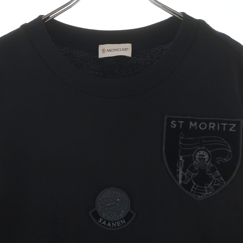 MONCLER(モンクレール) 22AW マルチロゴワッペン クルーネック スウェットトレーナー ブラック H20918G00002809KR