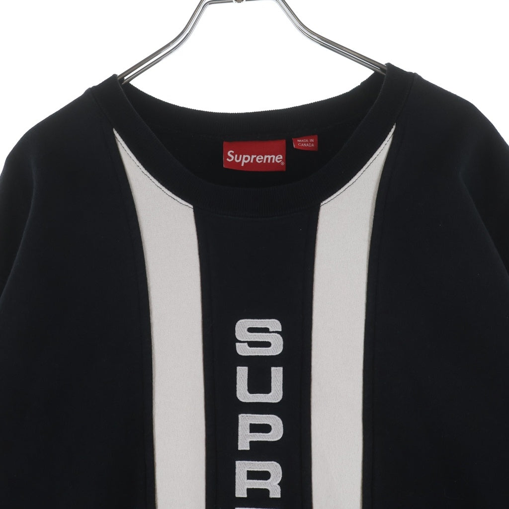 SUPREME(シュプリーム) 17SS Vertical Logo Panel Crewnwck Sweatshirt バーティカル ロゴパネル クルーネック スウェット トレーナー ブラック
