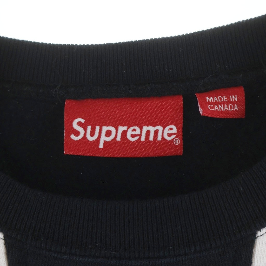 SUPREME(シュプリーム) 17SS Vertical Logo Panel Crewnwck Sweatshirt バーティカル ロゴパネル クルーネック スウェット トレーナー ブラック