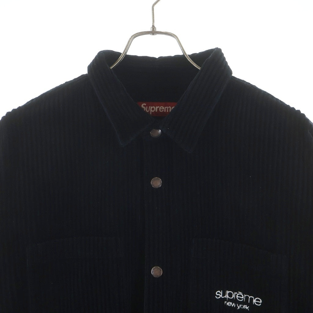SUPREME(シュプリーム) Wide Wale Corduroy Snap Shirt ワイド ウエール コーデュロイ スナップシャツ ブラック