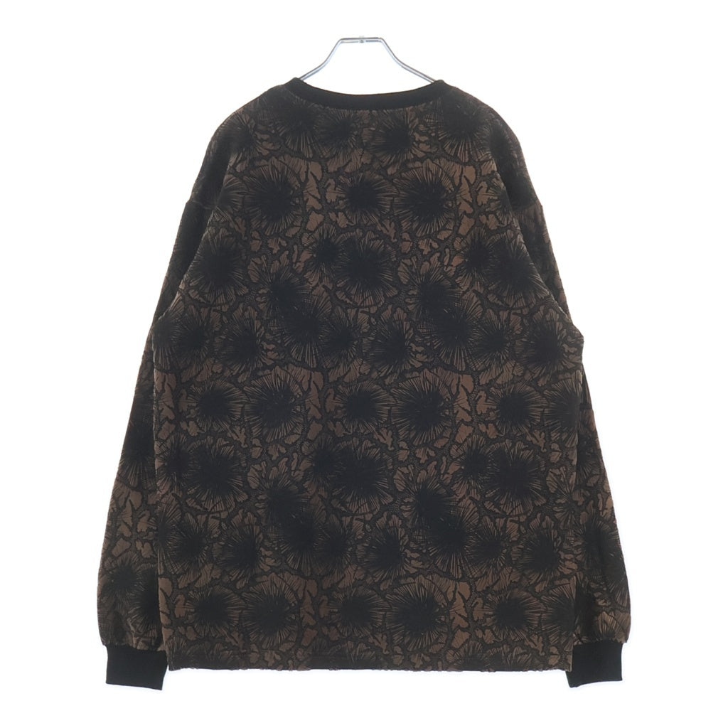 GAKKIN(ガッキン) × BUDSPOOL バッズプール 松煙墨 VELOUR L/S Tee ショウエンボク ベロア地 総柄長袖Tシャツ マルチ