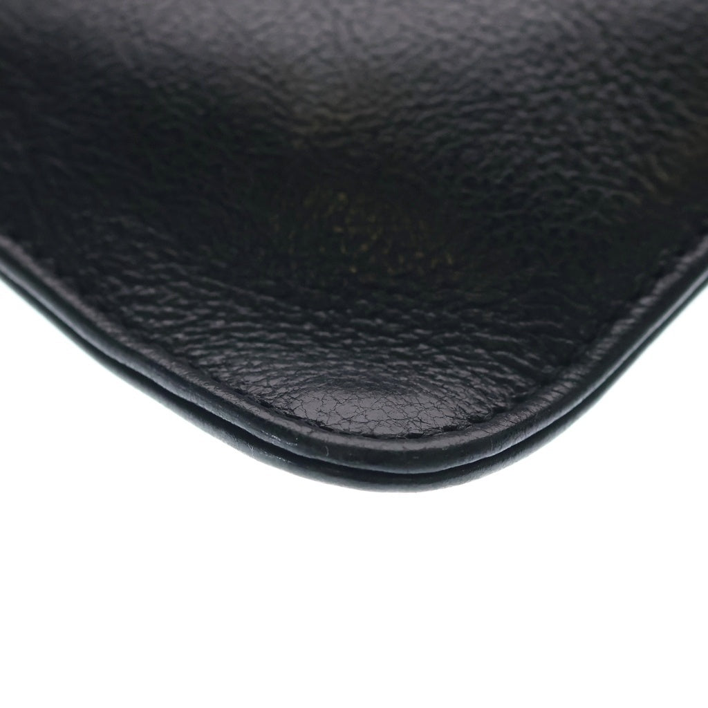CHROME HEARTS(クロムハーツ) FLAT MED PLANE レザー フラット プレーン クラッチバッグ セカンドバック ブラック