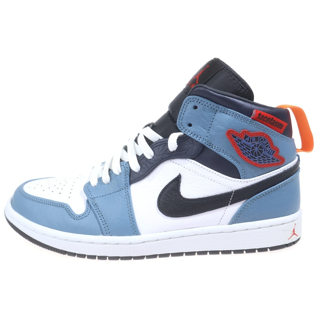 NIKE(ナイキ) ×FACETASM AIR JORDAN 1 MID CU2802-100 ファセッタズム エアジョーダン1 ミッドカットスニーカー シューズ ホワイト/ブルー US10.5/28.5cm