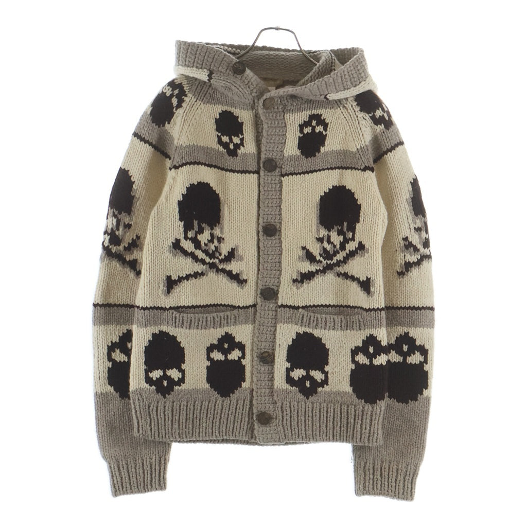 mastermind JAPAN(マスターマインドジャパン) サンプル品 スカルボタン スカルデザイン カウチンニットセーター ベージュ