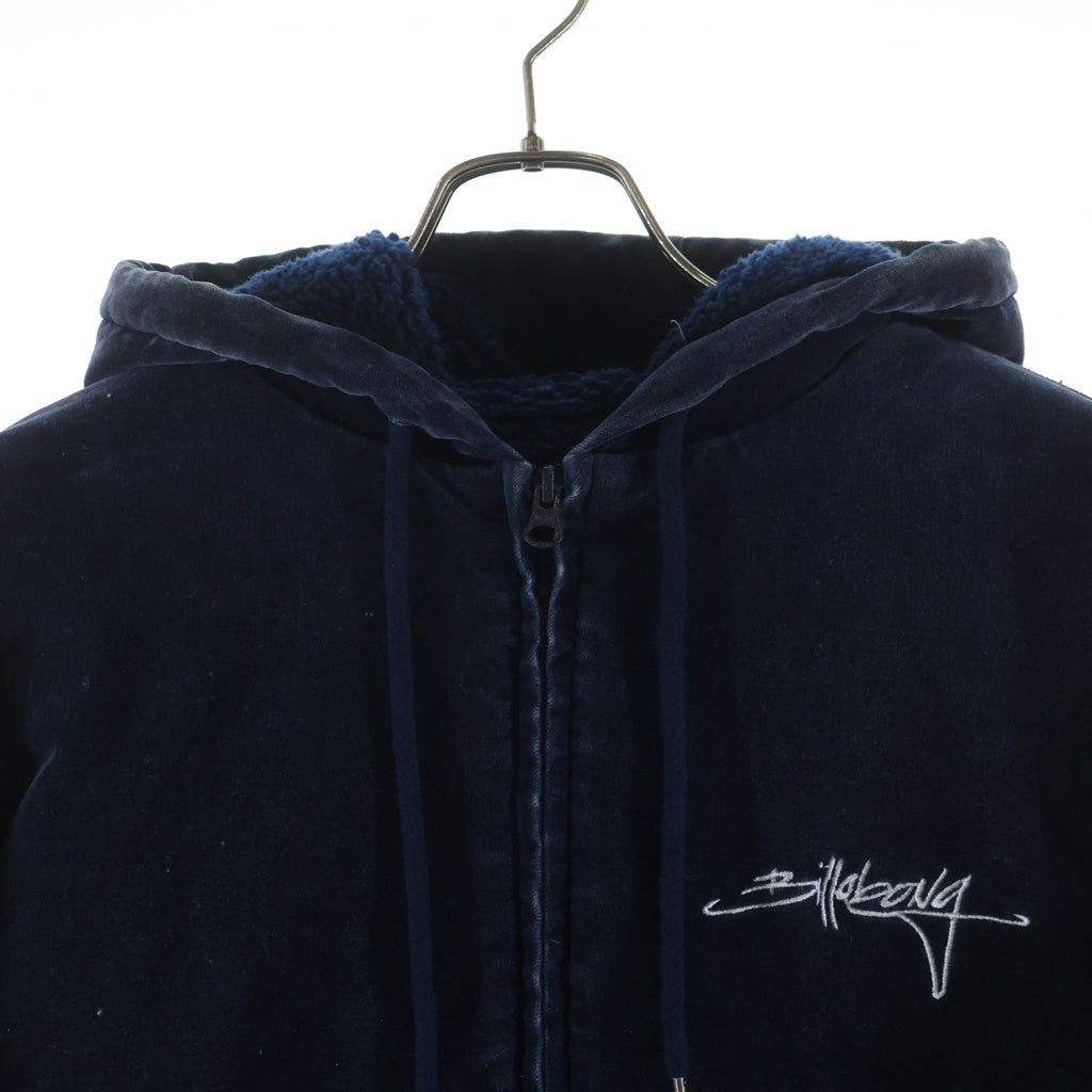 NO BRAND(ノーブランド) 25AW BILLABONG (ビラボン) INDIGO VELOUR 裏地ボア ジップアップ フーデッドジャケット ネイビー/ブルー BF012755