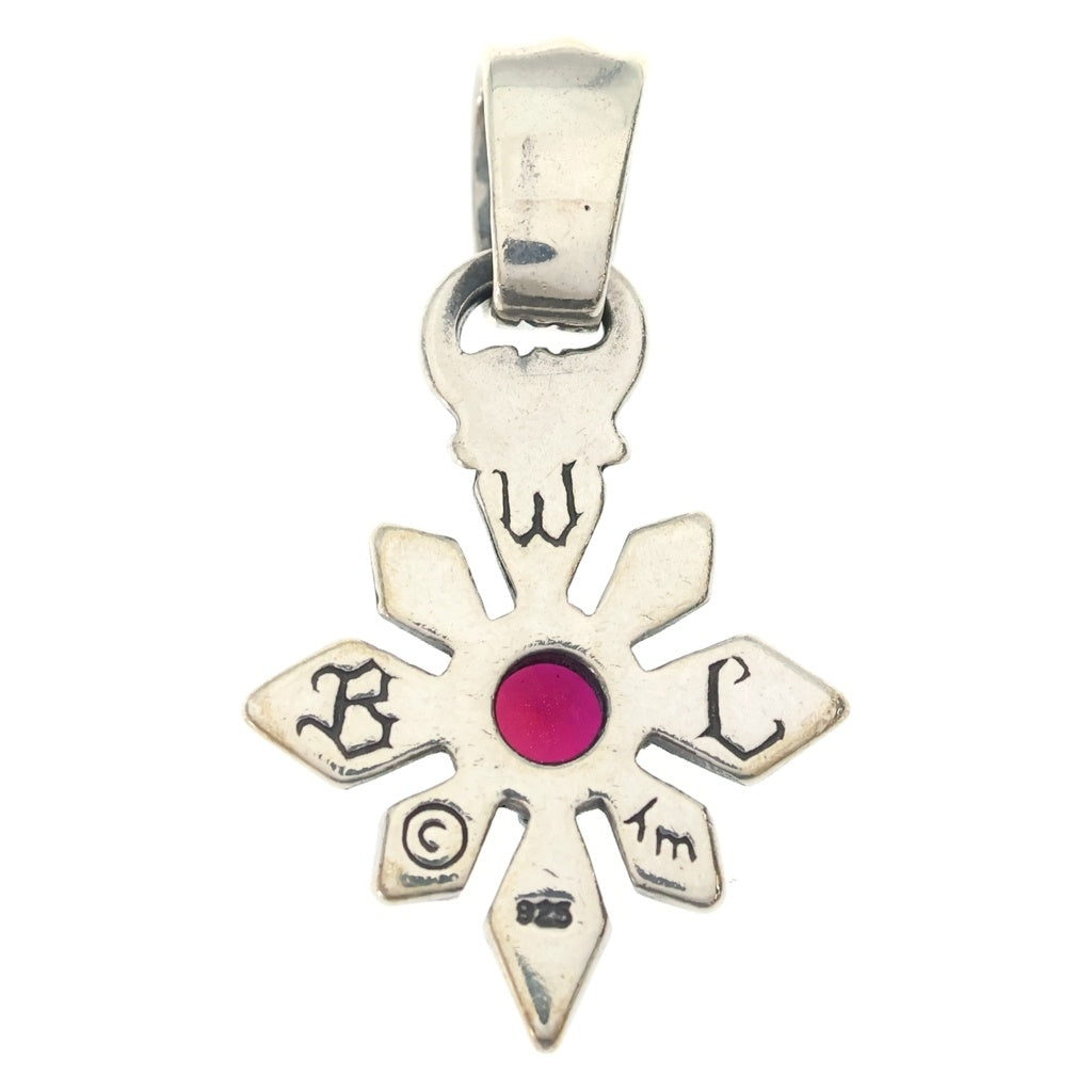 Bill Wall Leather/BWL(ビルウォールレザー) Mid Star Stone Charm ミッドスターストーン チャーム センターレッドストーン ペンダントトップ シルバー