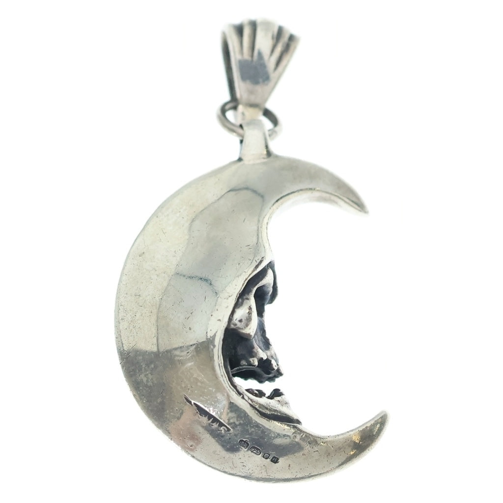CRAZY PIG(クレイジーピッグ) Skull in The Moon スカルインザムーン ペンダントトップ シルバー