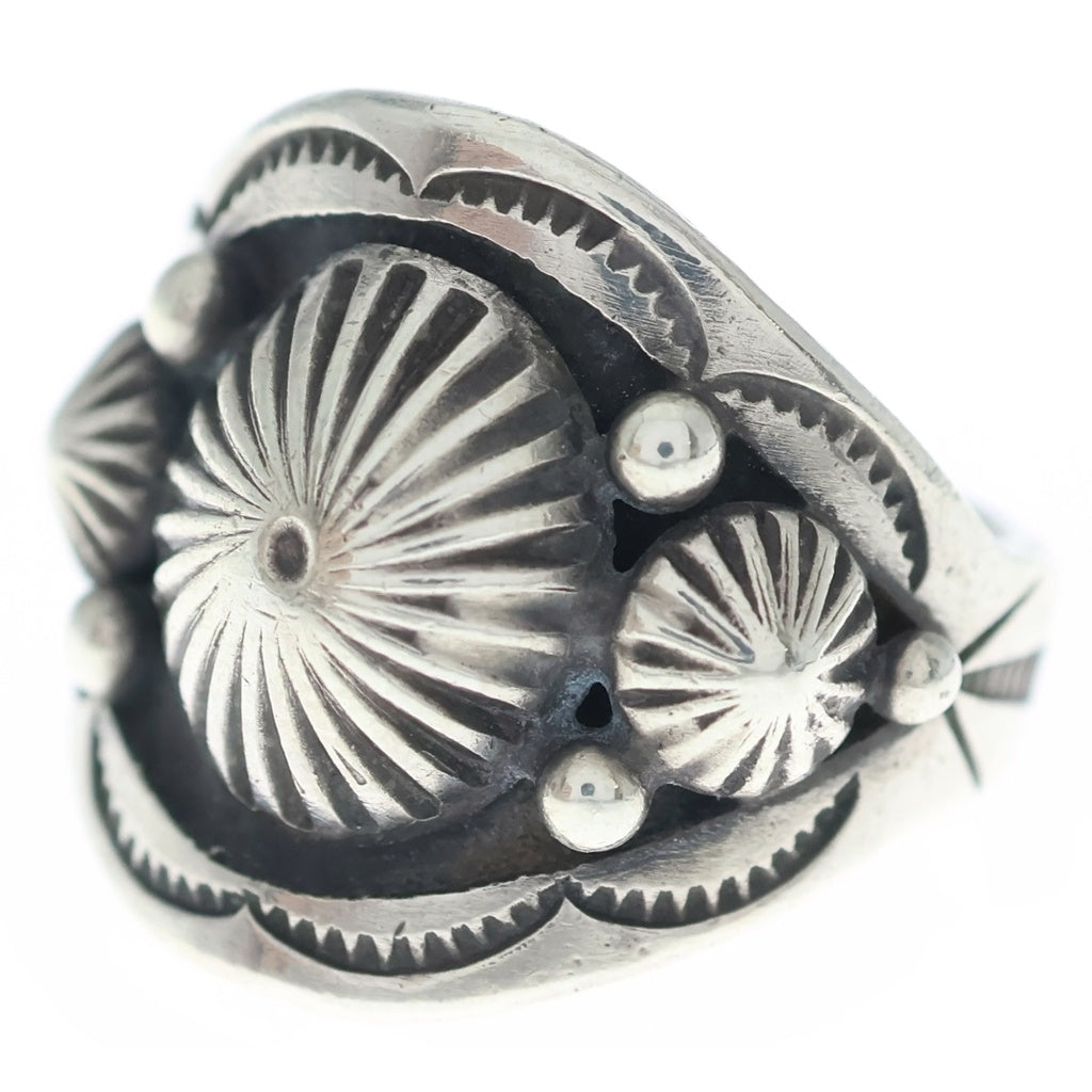 INDIAN JEWELRY(インディアンジュエリー) Navajo ナバホ族 C.MTZ刻印 コンチョ リング シルバー