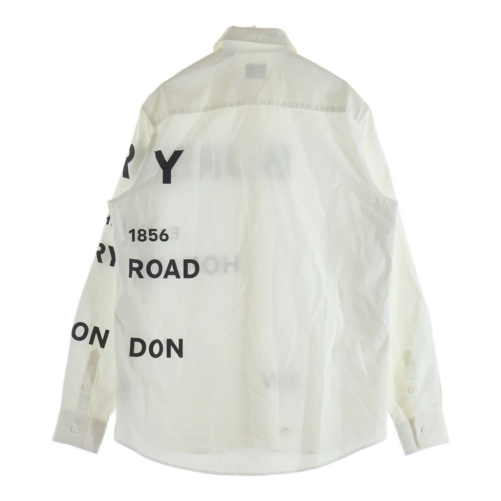 BURBERRY(バーバリー) Horseferry Long Sleeve Shirt ロゴプリント 長袖シャツ ロングスリーブ ホワイト 8023776