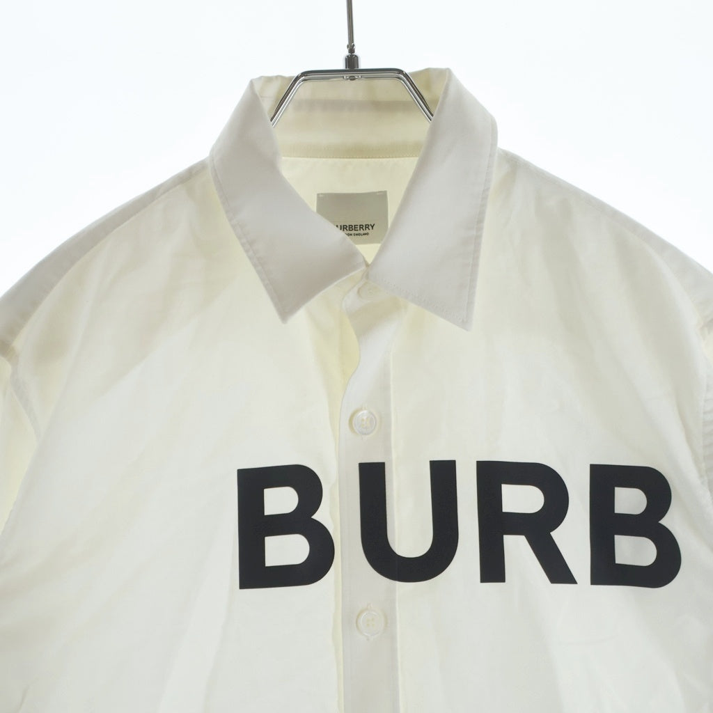 BURBERRY(バーバリー) Horseferry Long Sleeve Shirt ロゴプリント 長袖シャツ ロングスリーブ ホワイト 8023776