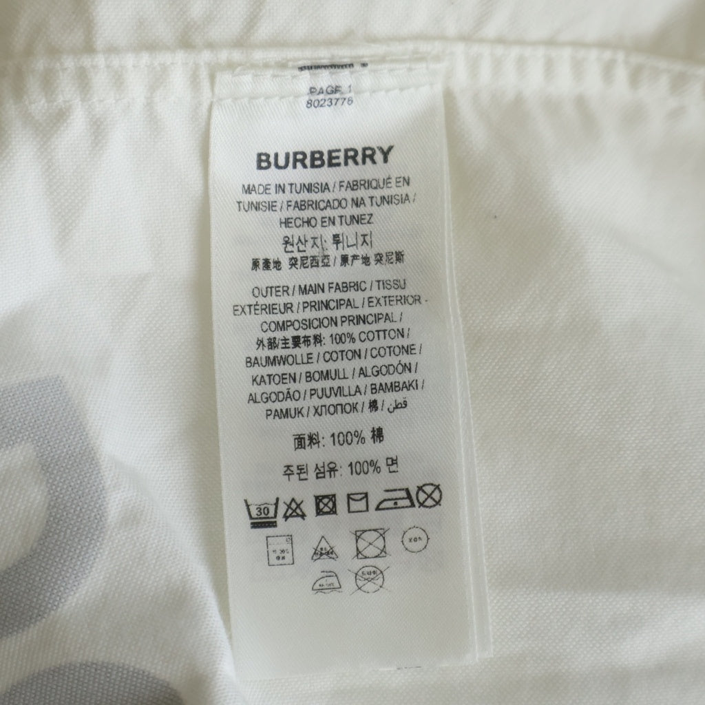 BURBERRY(バーバリー) Horseferry Long Sleeve Shirt ロゴプリント 長袖シャツ ロングスリーブ ホワイト 8023776