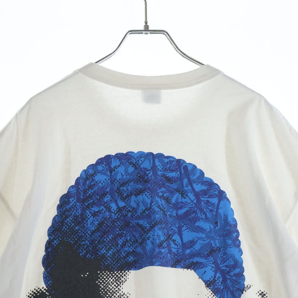 SAPEur(サプール) ISLAND HEAD S/S TEE アイランド ヘッド フロントプリント 半袖Tシャツ カットソー ホワイト