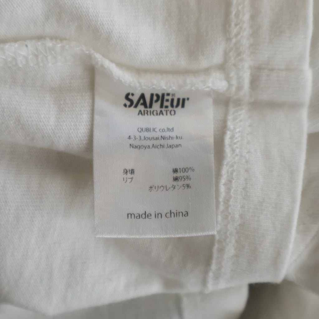SAPEur(サプール) ISLAND HEAD S/S TEE アイランド ヘッド フロントプリント 半袖Tシャツ カットソー ホワイト