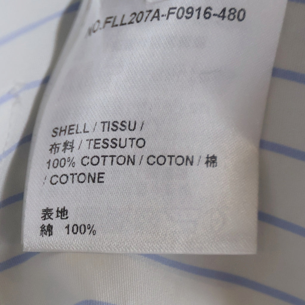 THOM BROWNE(トムブラウン) CLASSIC LONG SLEEVE ROUND COLLAR SHIRT クラシック ロングスリーブ ラウンドカラー ストライプ 長袖シャツ ホワイト/ブルー レディース FLL207A-F0916-480