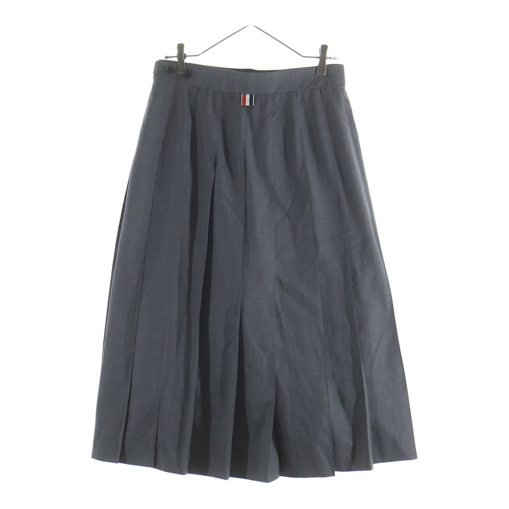 THOM BROWNE(トムブラウン) TWILL MIDI PLEATED SKIRT ツイル プリーツ ミディスカート グレー レディース FGC400V-00626-035