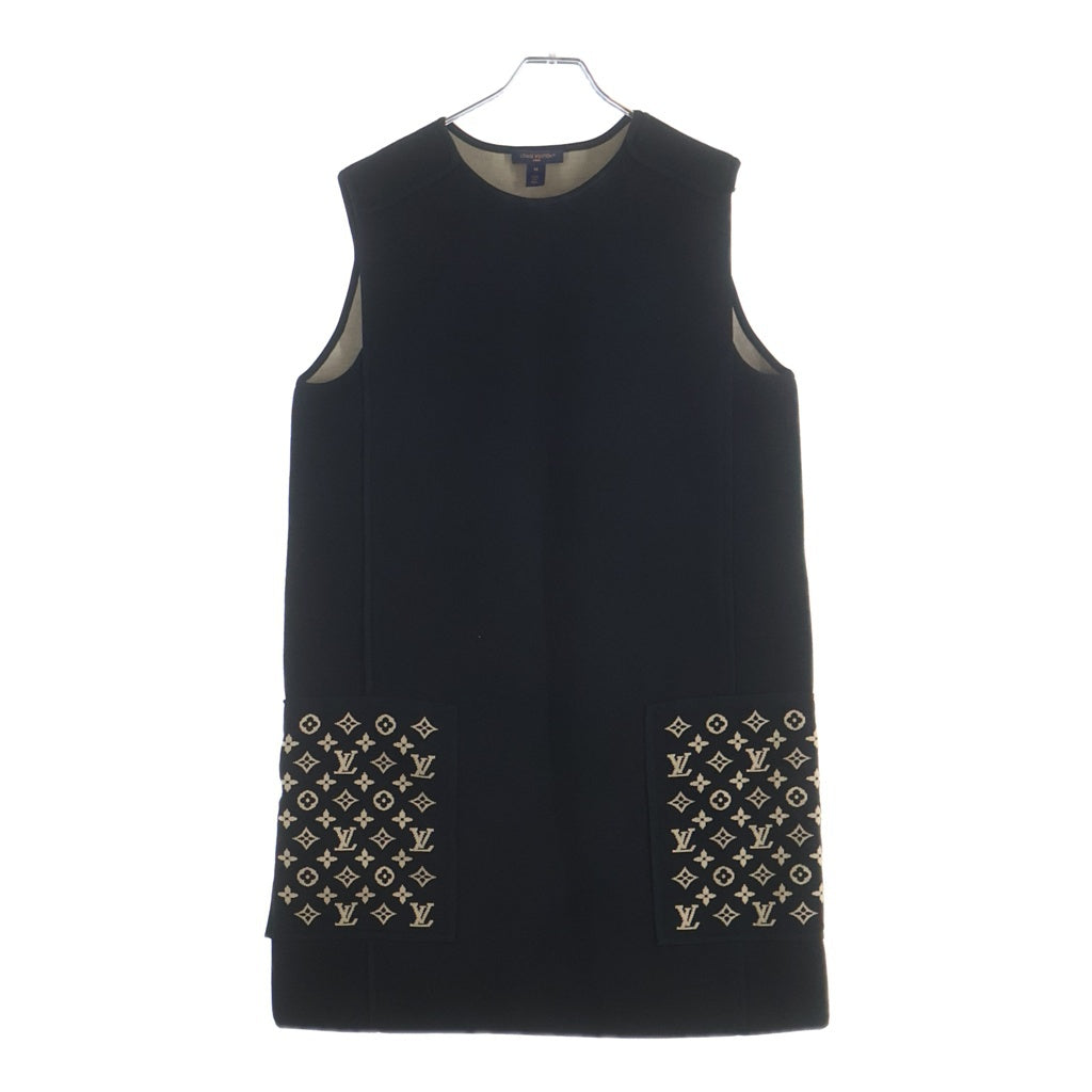 LOUIS VUITTON(ルイヴィトン) モノグラム ノースリーブ ニットワンピース ブラック レディース RW261WW XKH FUKD02